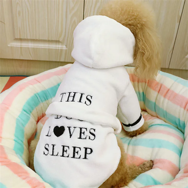 Hooded Pajamas Dog Bathrobe
