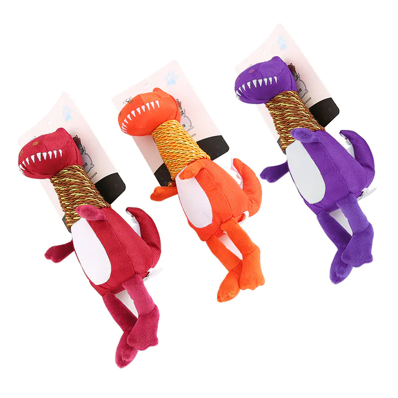 Plush Dinosaur Dog Toy with Sound